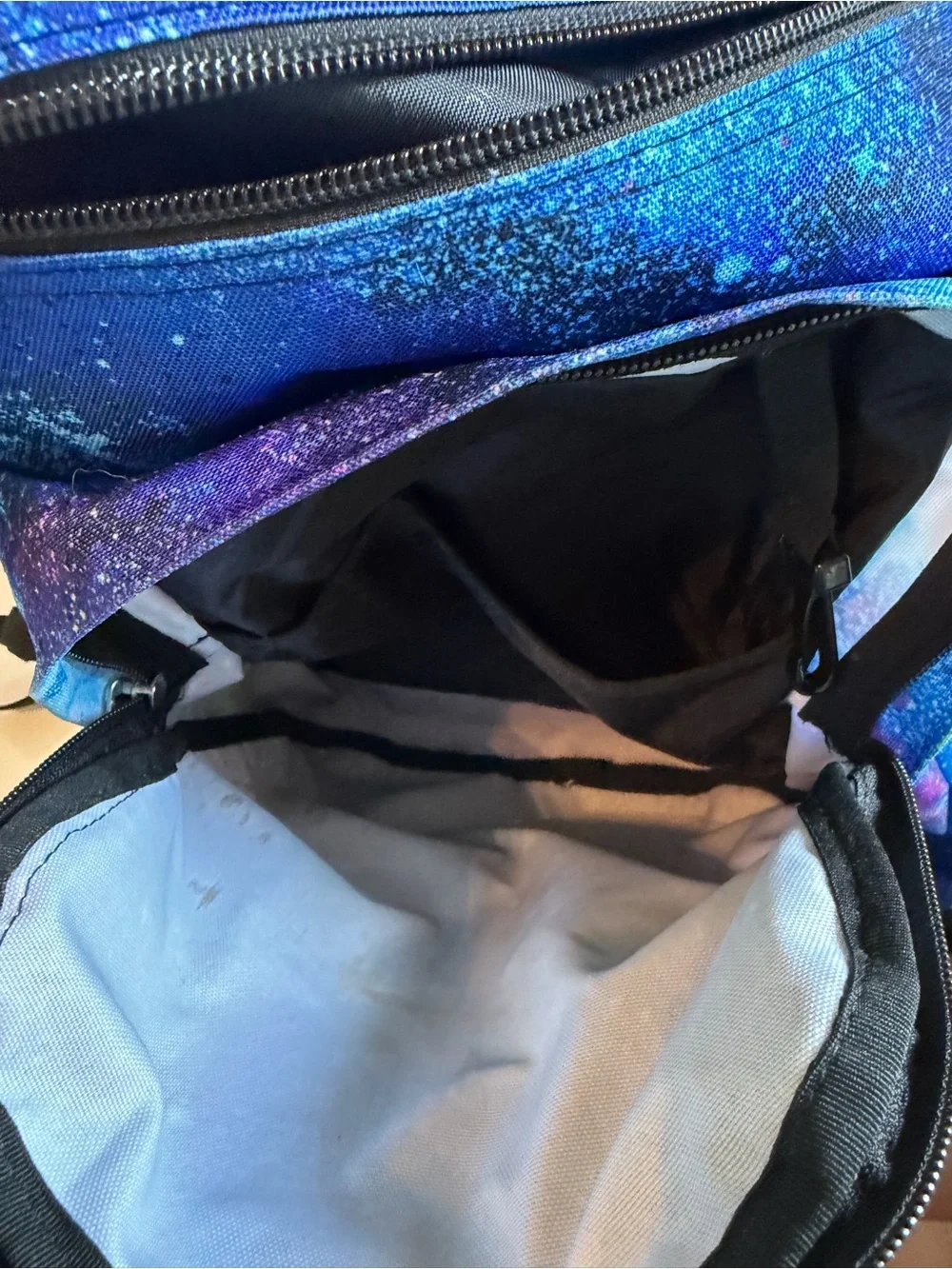 JanSport Galaxy Print Backpack in Blue and Purple